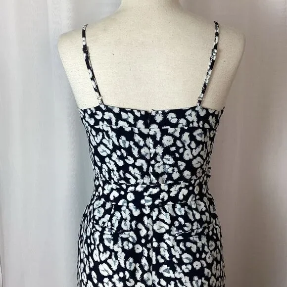 Banana Republic Wide Leg Cropped Jumpsuit Women’s 6 Navy Blue White Square Neckl - Picture 9 of 12